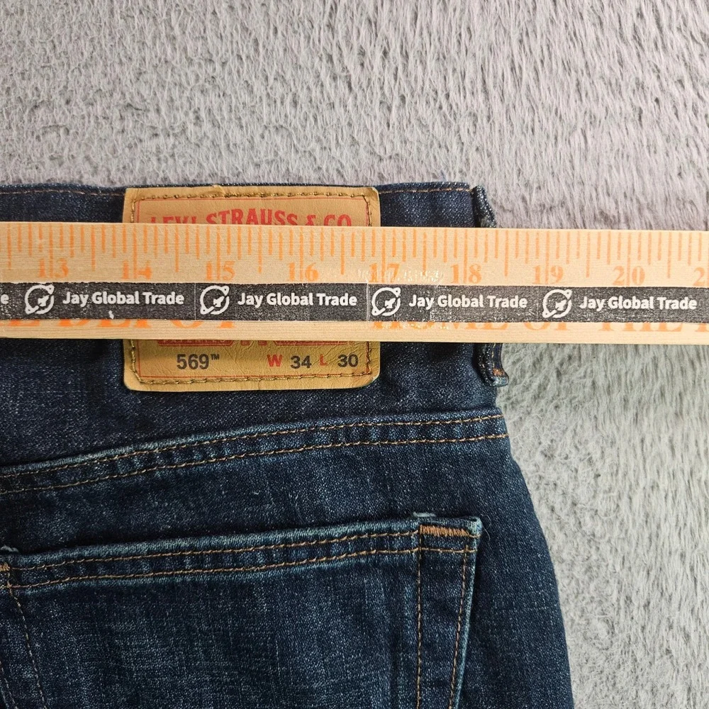 Levis 569 Loose Straight Fit Mens Jeans Dark Wash Indigo 34x30